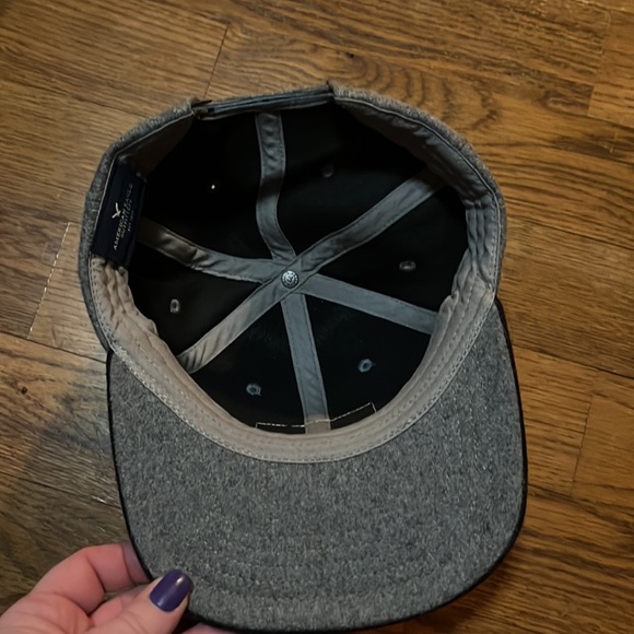 American Eagle USA American flag snapback hat charcoal gray in color - Picture 6 of 8